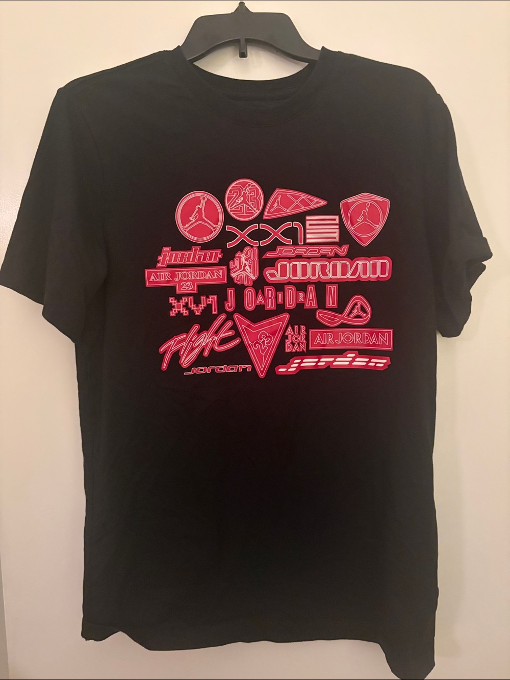 Jordan Black Short Sleeve Tee with red Graphics men’s medium